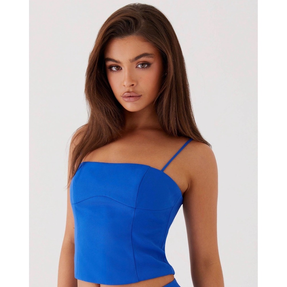 Peppermayo Hey Dream Girl Cobalt Blue Bustier Corset Top Size 0-XXS